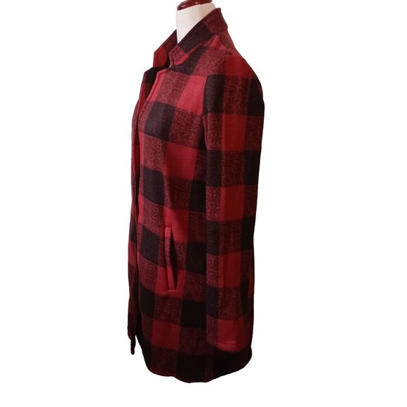 NEW VERO MODA Katrine Check Jacket in Red & Black with Snap Closure, XS - Picture 4 of 14
